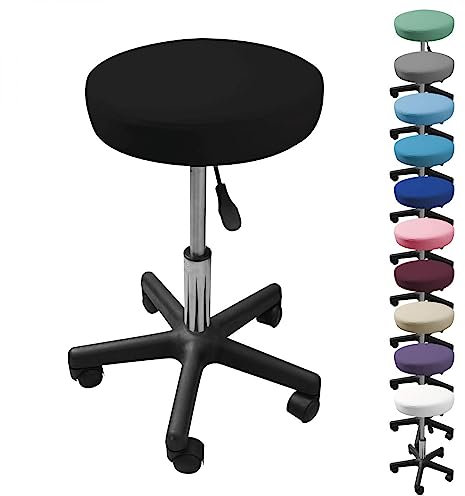 Vivezen - Tabouret Rond à roulettes réglable en Hauteur de 43.5 à 60.5 cm et pivotable à 360 - Plusieurs Coloris Disponibles