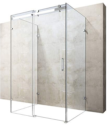 Durovin Bathrooms 1500 x 800mm U Shape Rectangular Framless Shower Enclosure - Sliding Door & 2X Side Screen - 8mm Safety Clear Glass