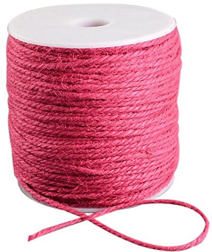 SiAura Material ® - 100 m de ficelle de chanvre, épaisseur 2 mm, rose.