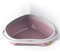 CAT CENTRE Pink Large Corner Cat Open Litter Tray With Rim Kitten Pet Toilet Plastic Loo Pan Box Anti-Spillage Lowered Entry Step Rounded Corners Detachable Rim Easy Cleaning No Spilling