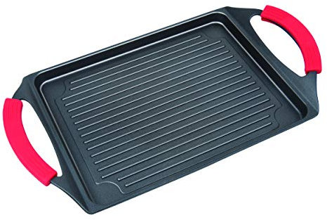 Masterpan MP-138 Non Stick Plate Perfect for Steak, Skillet Grill Griddle Camping Induction Hob Pan, cast_Aluminium, Black