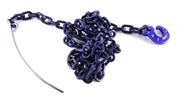 Vierkantkette mit Schlinghaken und Durchstichnadel Güte 10 zul. Zugkraft LC 6000 daN, Länge 2,5 m, Kette Ø 8 mm