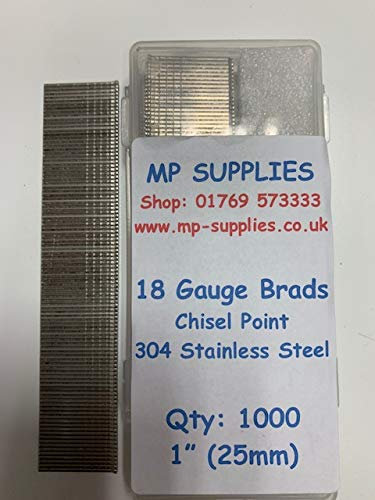 Stainless Steel Brad Finish Nail 18gauge 25mm (Box 1000) Normally despatched Same Working Day