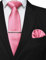 JEMYGINS Cravate Rose Homme en Soie et Pinces à cravate Carre de poche Set