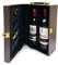 ASC Elegant 2 Bottle Wine Box with Tools - Leather Bound with Carry handle - Cork Screw, Pourer, Foil Cutter, Napkin/Drip Ring (Wine not included)