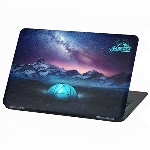 Laptop Folie Cover Adventure Klebefolie Notebook Aufkleber Schutzhülle selbstklebend Vinyl Skin Sticker (13-14 Zoll, LP15 Camping)