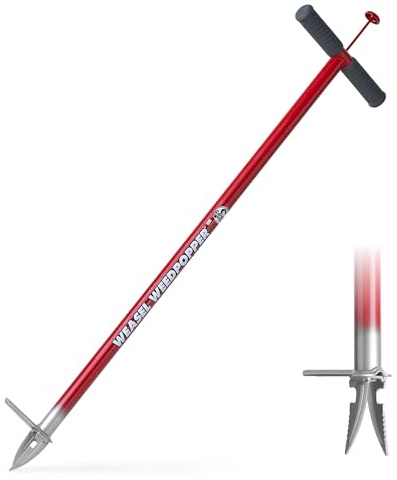 Garden Weasel WeedPopper Step & Twist - Long Handle | Easy Weeding and Puller Stand Up Tool | Dandelion and Crabgrass Remover, Heavy Duty Lawn Care | 95204