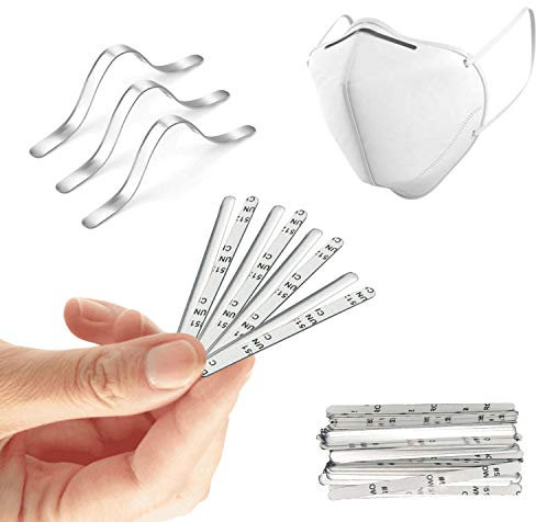 Trimming Shop Bande de Pont de Nez en Aluminium 85 mm Pince de Nez Durable pour Couture, Masque, Fabrication de Couverture de Visage, Bricolage, Artisanat, 20 pièces
