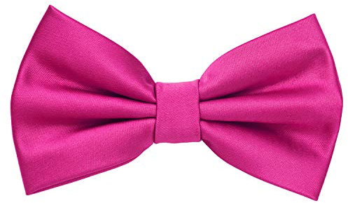MASADA Herren Fliege Magenta Seidenlook, stufenlos verstellbar, handgefertigt, Hakenverschluss - 12 x 6 cm 100% Polyester