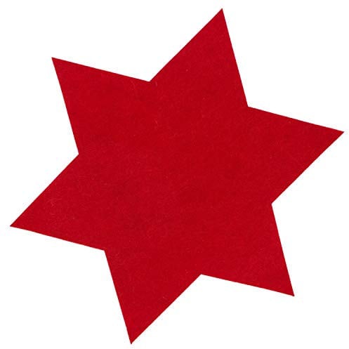 6 x Filzsterne in vielen Größen von Ø 15 cm bis Ø 40 cm Platzdecken - Platzset - Untersetzer - Tischet aus Filz Farbe Rot, Größe Ø 35 cm