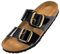 Palado Pantoletten Damen Samos GS - bequeme Sandalen Made in Spain - Hausschuhe mit dämpfendem Kork-Fußbett - modische Sommerschuhe Lack Schwarz UK9 - EU42