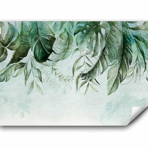 murando - Vlies Fototapete Blätter 350x256cm Foto Tapete Schlafzimmer Wohnzimmer Vliestapete XXL Motivtapeten Bildtapete 3d Effekt Wand Dekoration - Natur Pflanzen Botanik grün wie gemalt b-C-0782-a-a