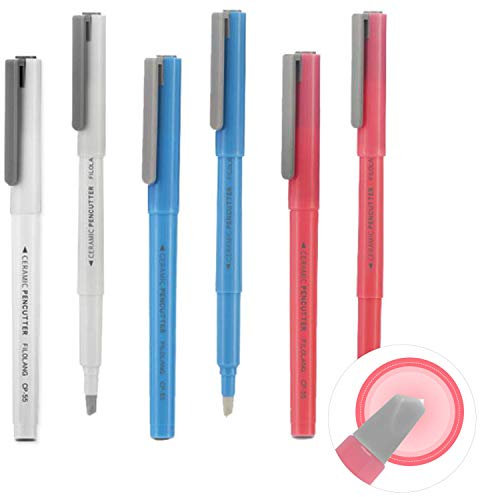 Carykon 3PCS Utility Pen Type Ceramic Pen Paper Cutter Hand Account Book Cutter Craft Non-Slip Design Safety