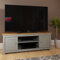 Timber Art Design UK Lisbon 2 Doors TV Unit Cabinet Storage Stand 2 Open Shelves Media Devices Modern Furniture Living Room, Bedroom, Light Grey