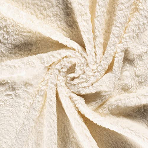 50x150cm Teddystoff Baumwoll-Fleece Teddyplüsch Meterware Farbwahl, Farbe:creme
