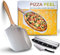 Panjtan Aluminum Pizza Peel, 12 Inch with Foldable Wooden Handle - Pizza Peel Set Perfect for Baking Pizza, Breads, Cookies and Pies