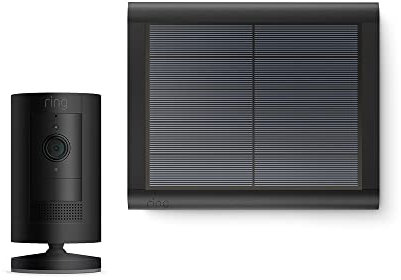 Ring Außenkamera Solar (Stick Up Cam) | Überwachungskamera aussen mit Solarpanel, 1080p-HD-Video, WLAN, witterungsbeständig, geeignet für Haus & Grundstück | Alexa-kompatible Sicherheitskamera