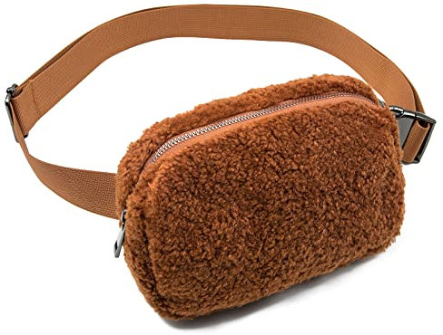 Long Keeper Bauchtasche für Damen und Herren – Laufgürteltasche, modische Hüfttasche, Bauchtasche mit verstellbaren Riemen, Crossbody-Tasche für Fitnessstudio, Reisen, Wandern, Workout, Braun