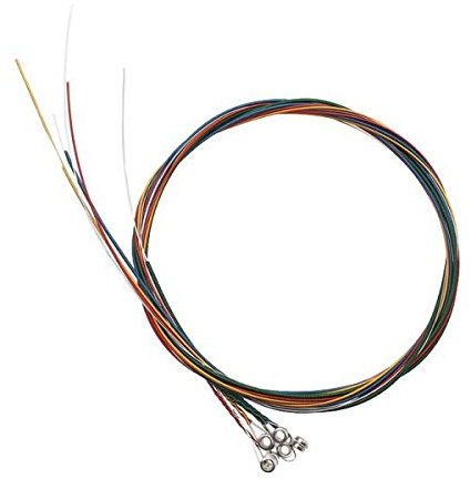 pistro Bunte Edelstahl-Gitarrensaiten, kupferumwickelt, 1-6. (.012-.053), 6 Stück