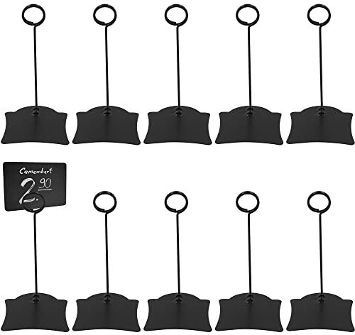 Photo Clip Porte Pinces éTiquettes - Noir Supports Nourriture Pour Prix NuméRos Table Memo Carte NuméRo Ain Supermarché PréSentation Verticale D'éTiquettes GâTeaux Etiquettes Produits 10 PièCes