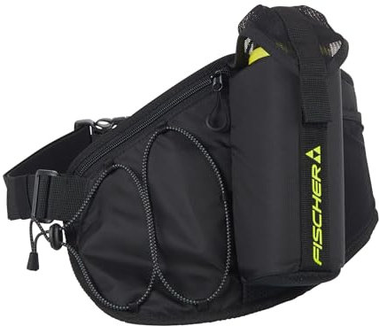 Fischer Drink-/Fitbelt | Sac banane avec gourde | Ski de fond classique – Ski de fond – Raquettes, noir/jaune, Sac banane