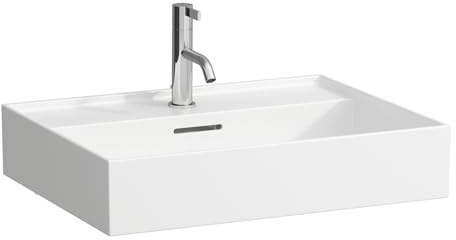 LAUFEN Kartell Waschtisch unterbaufähig, 1 Hahnloch, mit Überlauf, 600x460mm, H810333A001041, Farbe: Weiß mit LCC Active