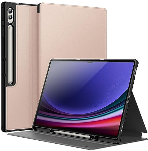 JETech Hülle für Samsung Galaxy Tab S10 Ultra/Tab S9 Ultra 14.6 Zoll mit S Pen Halter, Schlank Folio Ständer Tablet Schutzhülle, Multi-Winkel Ansehen (Roségold)