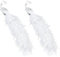2 Pcs Ornements De Paon À Paillettes Ornement De Noël De Paon Blanc Faux Oiseaux De Paon À Plumes Clip sur Ornements avec Longue Queue pour Décorations De Sapin De Noël(Blanc)