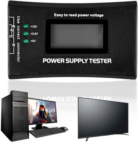 SPORWAY Tester di alimentazione PC: indicatore di alimentazione, LCD Computer PC Power Supply Tester per connettori ATX/ITX/IDE/HDD/SATA/BYI, display LCD digitale, 20/24 4/6/8 pin