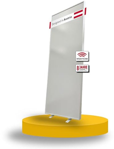 heatness Infrarotheizung Standgerät, XL – Stand- und Wandheizung energiesparend, 800 Watt, mobiler Heizkörper zur Wandmontage geeignet, 60 x 120 x 2,5 cm für bis zu 15 m²