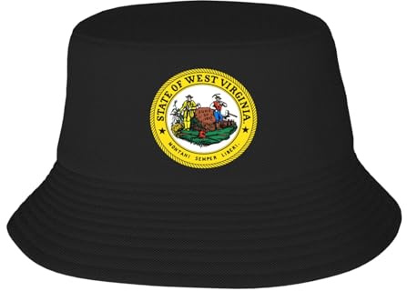 Bucket Hat Seal of West Virginia Fisherman's Cap Herren und Damen. Sonnenh