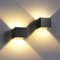 HANDSONIC LED Wandleuchte Innen - Schwarz Wandlampe innen 7W Up and Down leuchten innen Moderne LED Aluminium Wandleuchten Für Wohnzimmer, Schlafzimmer, Flur, Balkon, Treppenhaus - Warmweiß 3000K