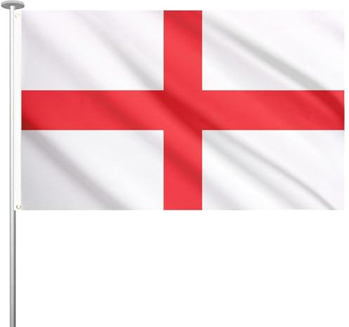 England Flag 3x2ft, 90x60cm St Georges Cross Flag for Euro Football 2024, Big England St Georges Flag with Eyelets for Football Sports Events Fans Bar Garden Indoor Outdoor Party Decorations