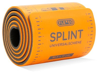 FLEXEO Splint-Schiene (gerollt) 91,4 x 11 cm - zur Fixierung und Stabilisierung von Verletzungen - Immobilisationsschiene ist Röntgenstrahlendurchlässig, zuschneidbar und wiederverwendbar