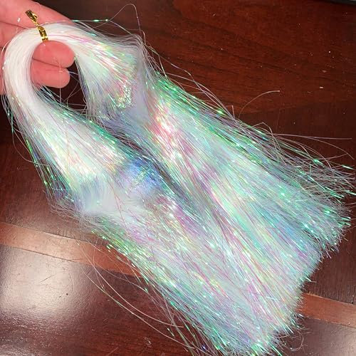 Heyiwell 2000 Strands Tinsel Icicles for Christmas Tree, Xmas,Birthday Party Wedding Decorations 18 Inch,Iridescent White