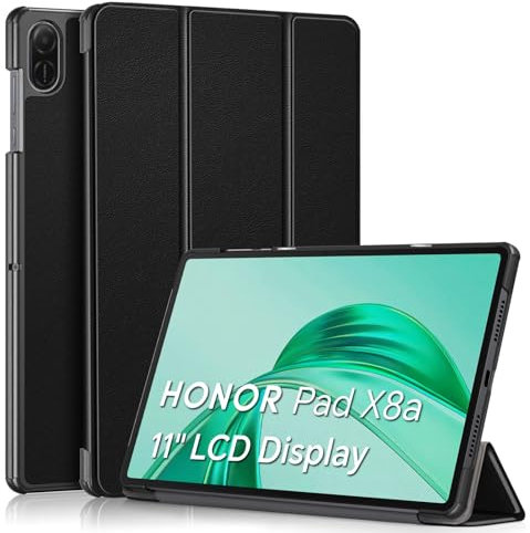 XLTTONG Case for Honor Pad X8a 11 Inch 2024, Slim Protective Case with Stand PU Leather for Honor Pad X8a 11 Inch Tablet (Black)