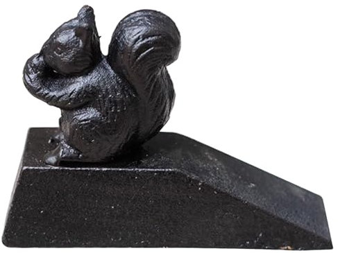 Butée de Porte丨Cale de Porte Butoir De Porte Portable En Forme D'écureuil - Cale-porte En Fer Vintage Statue pour Bas De Porte, Noir Support De Porte pour La Maison Bureau Chambre