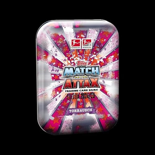 Topps Bundesliga Match Attax 24/25 - Mini Tin - Torrausch - enthält 42 Karten, darunter 3 Exklusive Allrounder Karten, 2 Black & White Pixel Pitch Karten und 2 Limited Edition Karten.