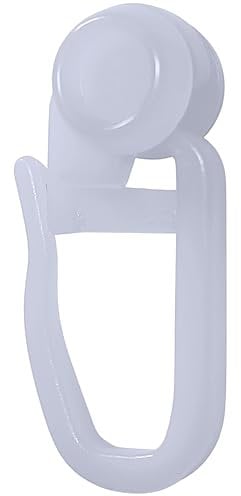 Raum² 100 Gardinenröllchen - Gleiter Innenlauf - 8mm Rolle mit Faltenhaken, weiß, 100, 200, 400, 800 Stück für Gardinenschiene (100 Stück)