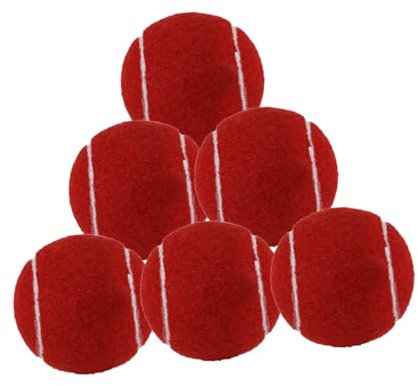 kowaku 6 Stück Tennisbälle, Freizeit-Gummibälle, Profi-Tennisbälle mit einem Durchmesser von 6,4 cm, Trainingsbälle, verschleißfest, für drinnen und draußen Training, Rot