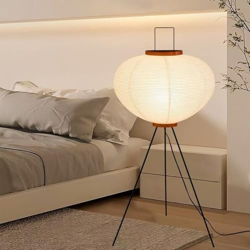 Mengjay Reispapier Lampe Retro Reispapier Nachttischlampe,Nachtlicht Gemütliche Nachttischlampe Tischbeleuchtung Dekorative Tischlampe Stimmung Tischlicht,Papierlampe Wohnzimmer Deko Lampe (C)