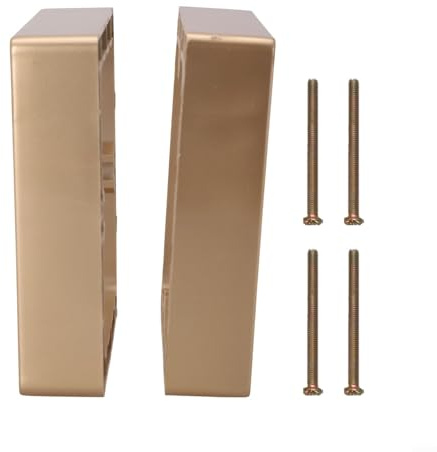 Yhenlovtt Single Socket Spacer 1 Gang Square Frame, 20MM Box Expansion Kit With Screws, For Electrical Outlets Switches Accessories White Grey Gold 2 Pack(Gold)