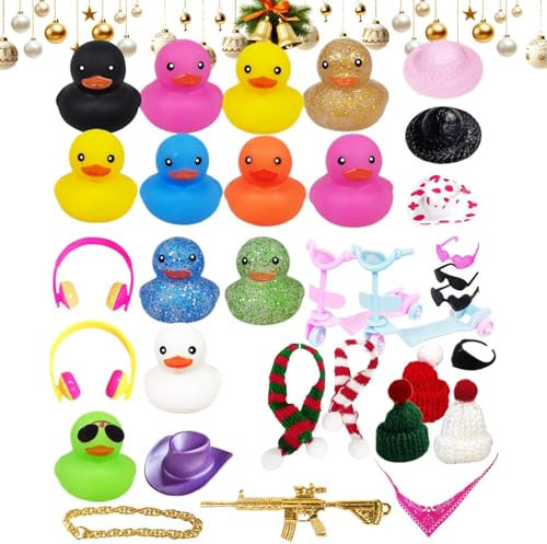 Navidad Adviento | Niños Navidad Calendario de cuenta atrás Patos Juguetes | Divertido juguete de baño decorativo para fiestas para Navidad, cumpleaños, Halloween, Año Nuevo
