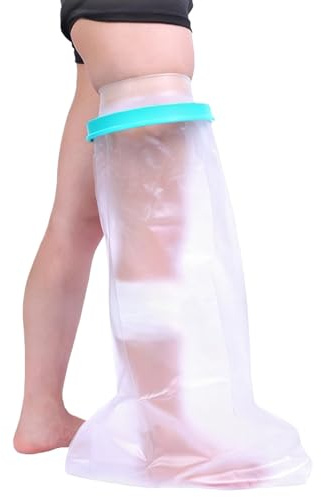 Gipsschutz wasserdicht Bein, Duschschutz Gipsbein Silikon Wiederverwendbar | Wasserschutz für Gips und Verbände, wiederverwendbarer Verbandschutz für Erwachsene, langer Bein Schutz für Baden und Dusche