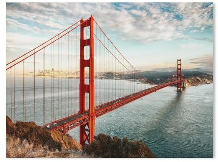 BEAYODKP Full Round Drill 5d DIY Diamond Painting,Golden Gate Bridge, San Francisco, USA,Diamond Embroidery Wall Home Decoration Kids Gift(30 x 40 cm/11.81 x 15.74 Zoll)-F40