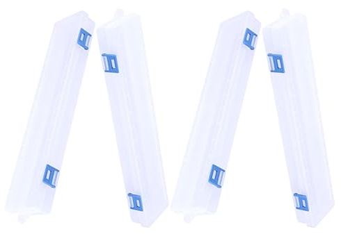 ULTECHNOVO Lot de 4 Boîtes de Rangement Transparentes en Plastique Portables pour Pinceaux et Crayons, Légères et Protégées, pour Peinture Artistique DIY