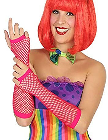 ATOSA guante rejilla fucsia para disfraz neón o chica pop