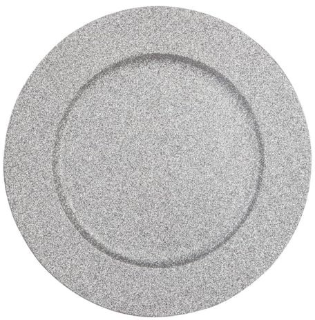 Piatto natalizio Colorama D33cm argento glitterato