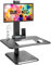 Duronic Sit-Stand Desk DM05D14 | Height Adjustable Office Workstation | 65x51cm Platform | Raises 7-44cm | Riser for PC Computer Screen and Keyboard | Ergonomic Desktop Converter with Screen Mount