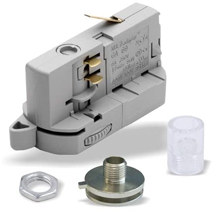 Nordic Aluminium MULTI-adapter Universal Adapter GA69 für 3-Phasen Stromschienen, Leuchtenadapter, Grau